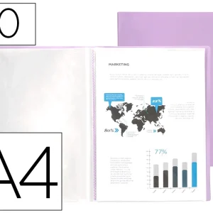 Portfólio A4 10 Bolsas Lavanda Opaco