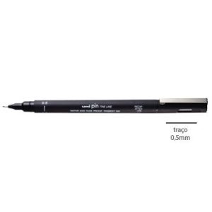 Marcador Fino Preto 0,5 mm Uniball Calibrado PIN Cx.12