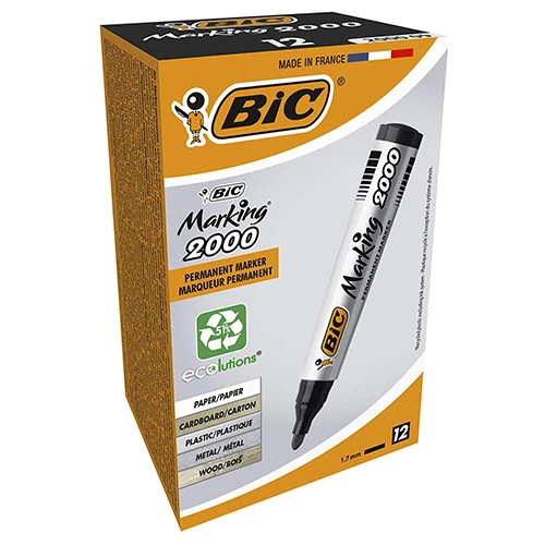 Marcador Permanente Bic Marking 2000 Preto Cx.12 - Image 2