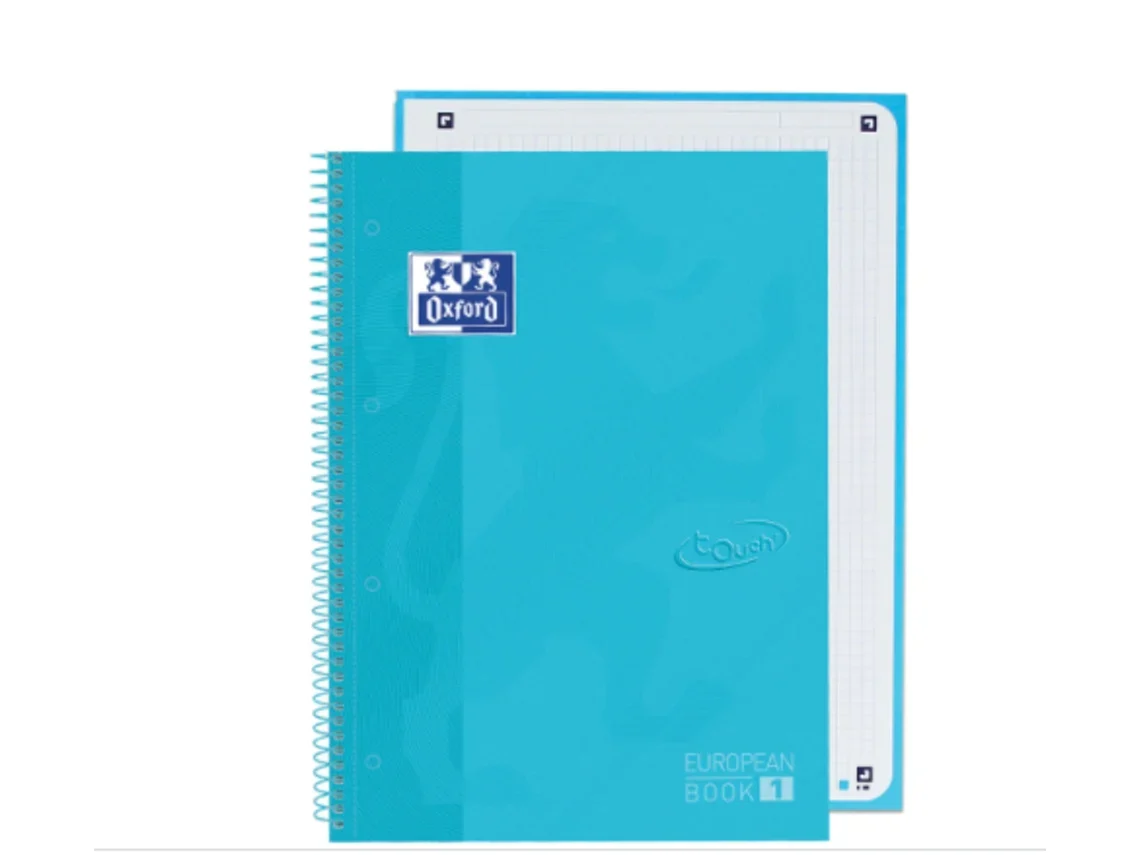 Caderno Espiral A4 Oxford Touch Capa Dura Azul Pastel Xadrez - Image 2