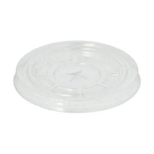 Tampa PET Redonda 9,5cm Transparente Rasa C/ Orificio 50un