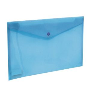 Bolsa Tipo Envelope A4 Com Mola Azul Translúcido