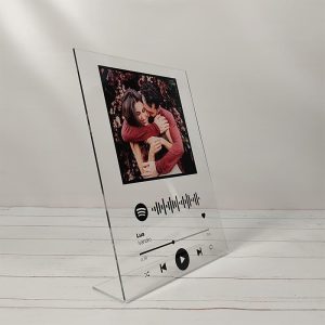 Placa de acrílico Spotify com base integrada