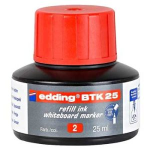 Recarga Marcador Quadros Brancos Edding BTK 25ml Vermelho